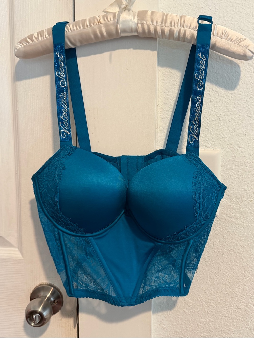 Victoria's Secret Teal Lace Longline Push-Up Bra